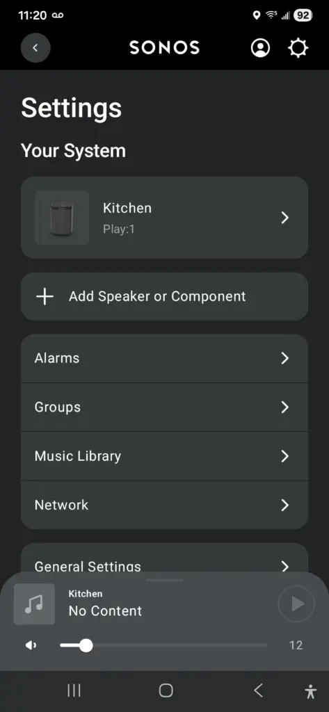 Sonos App screenshot Add Device